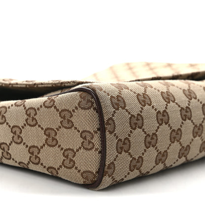 Gucci Monogram Small Flap Messenger Bag Beige Dark Brown 9 of 14