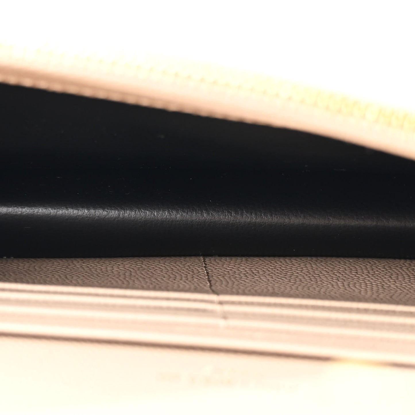 Grain De Poudre Matelasse Chevron Monogram Envelope Chain Wallet Dark Beige