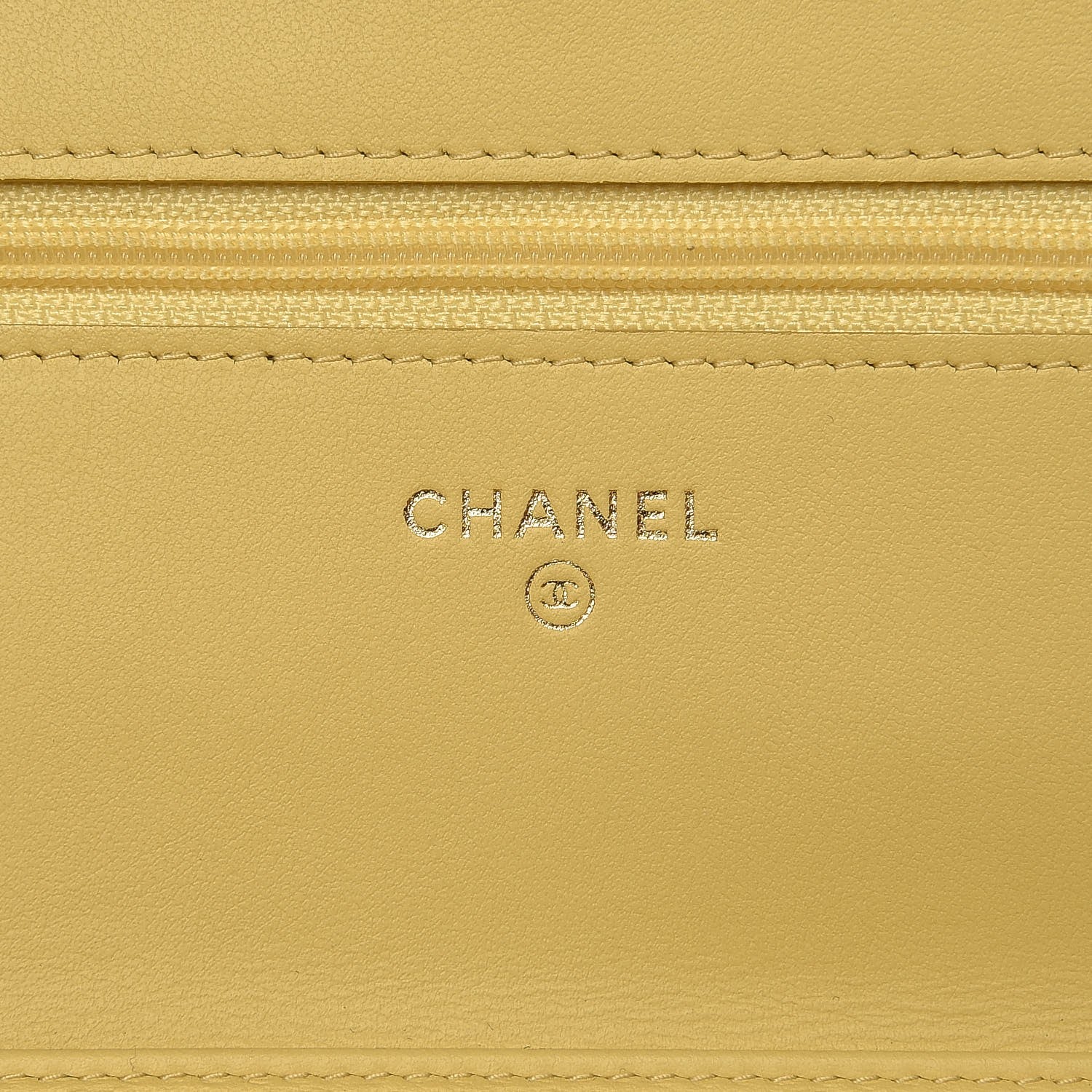 Chanel Caviar Quilted CC Filigree Wallet On Chain WOC Yellow 6 of 9