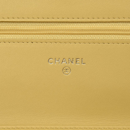 Chanel Caviar Quilted CC Filigree Wallet On Chain WOC Yellow 6 of 9