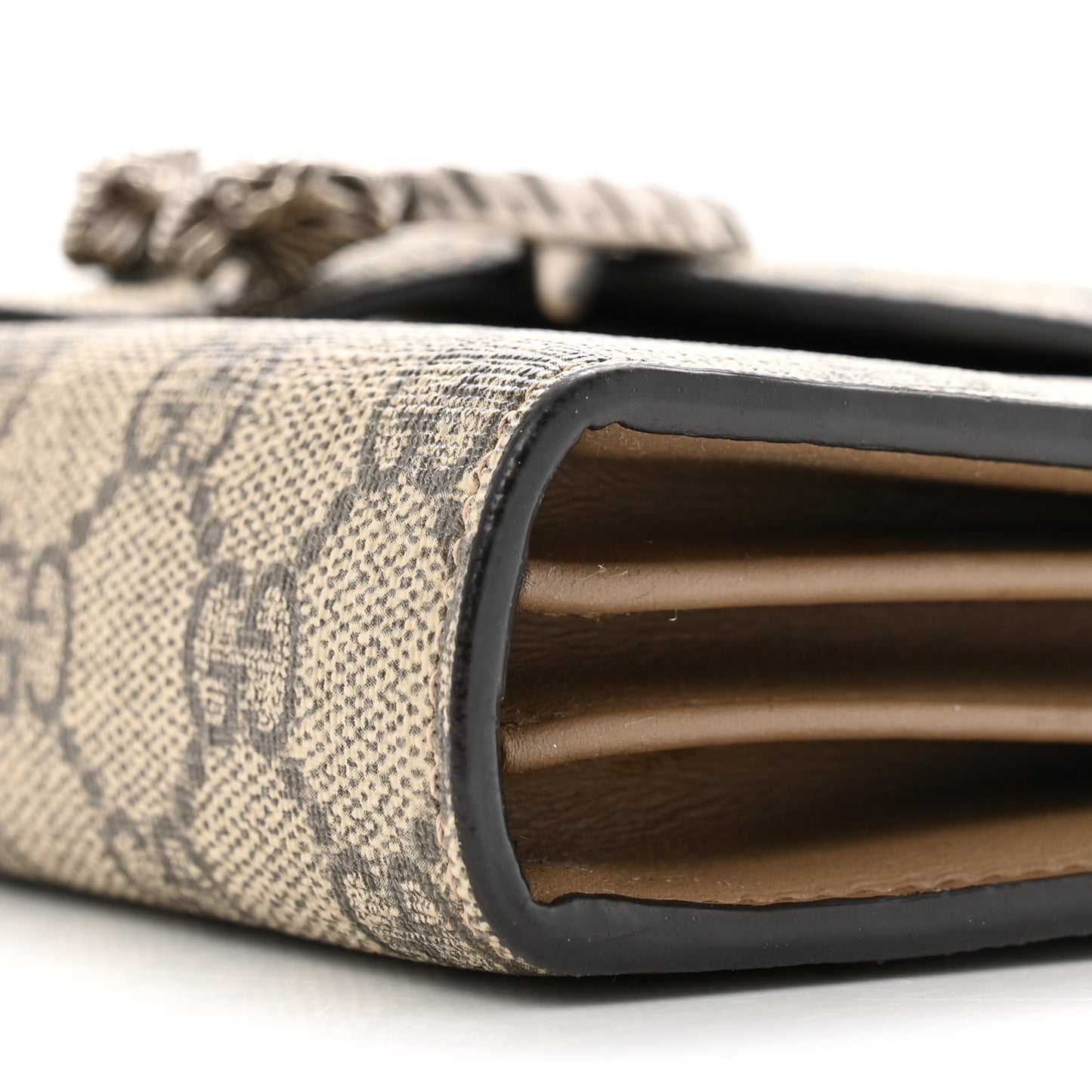 GG Supreme Monogram Mini Dionysus Chain Wallet Beige Taupe