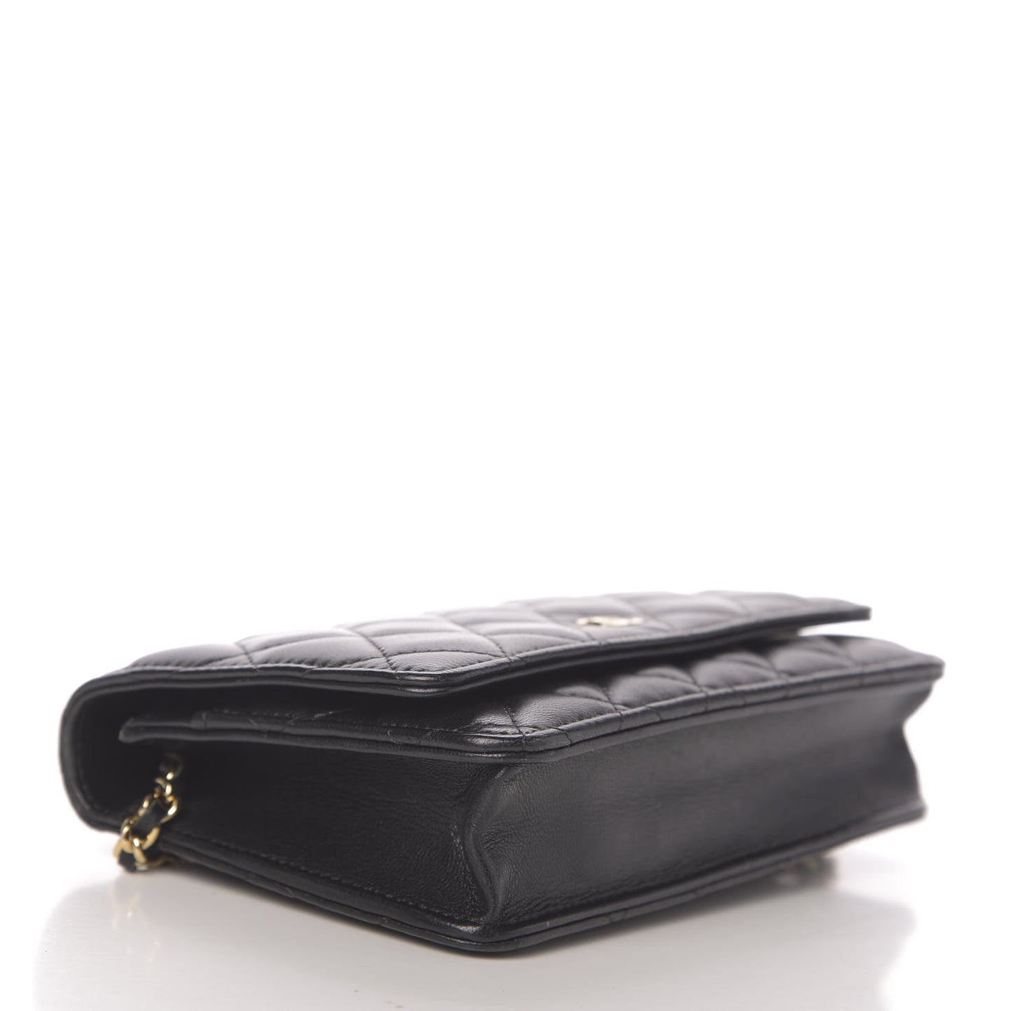 Lambskin Quilted Wallet On Chain WOC Black
