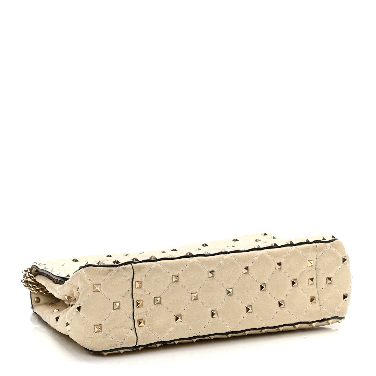 Valentino Garavani Nappa Medium Rockstud Spike Shoulder Bag Light Ivory 4 of 13