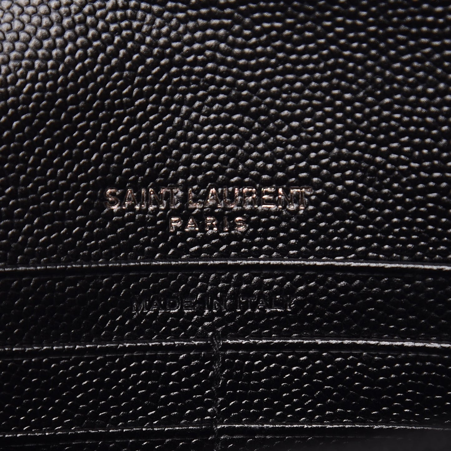 Grain De Poudre Matelasse Chevron Monogram Envelope Chain Wallet Black