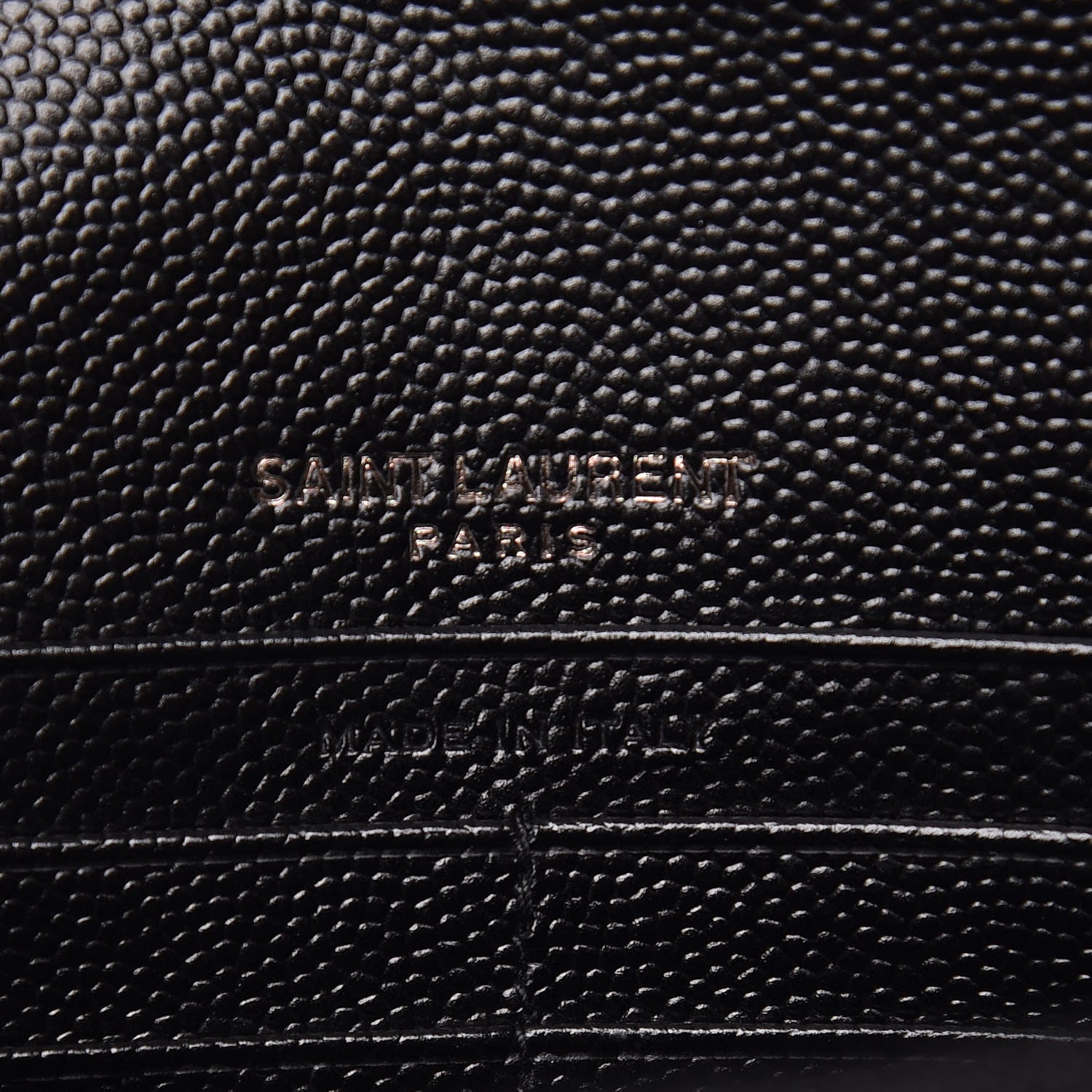 Saint Laurent Grain De Poudre Matelasse Chevron Monogram Envelope Chain Wallet Black 6 of 10