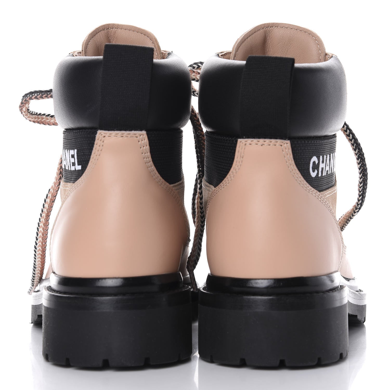 Chanel Suede Calfskin Lace Up Boots 37 Pink 6 of 10