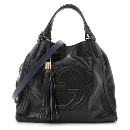 Gucci Vernice Naplack Small Soho Shoulder Bag Uniform Blue 1 of 12