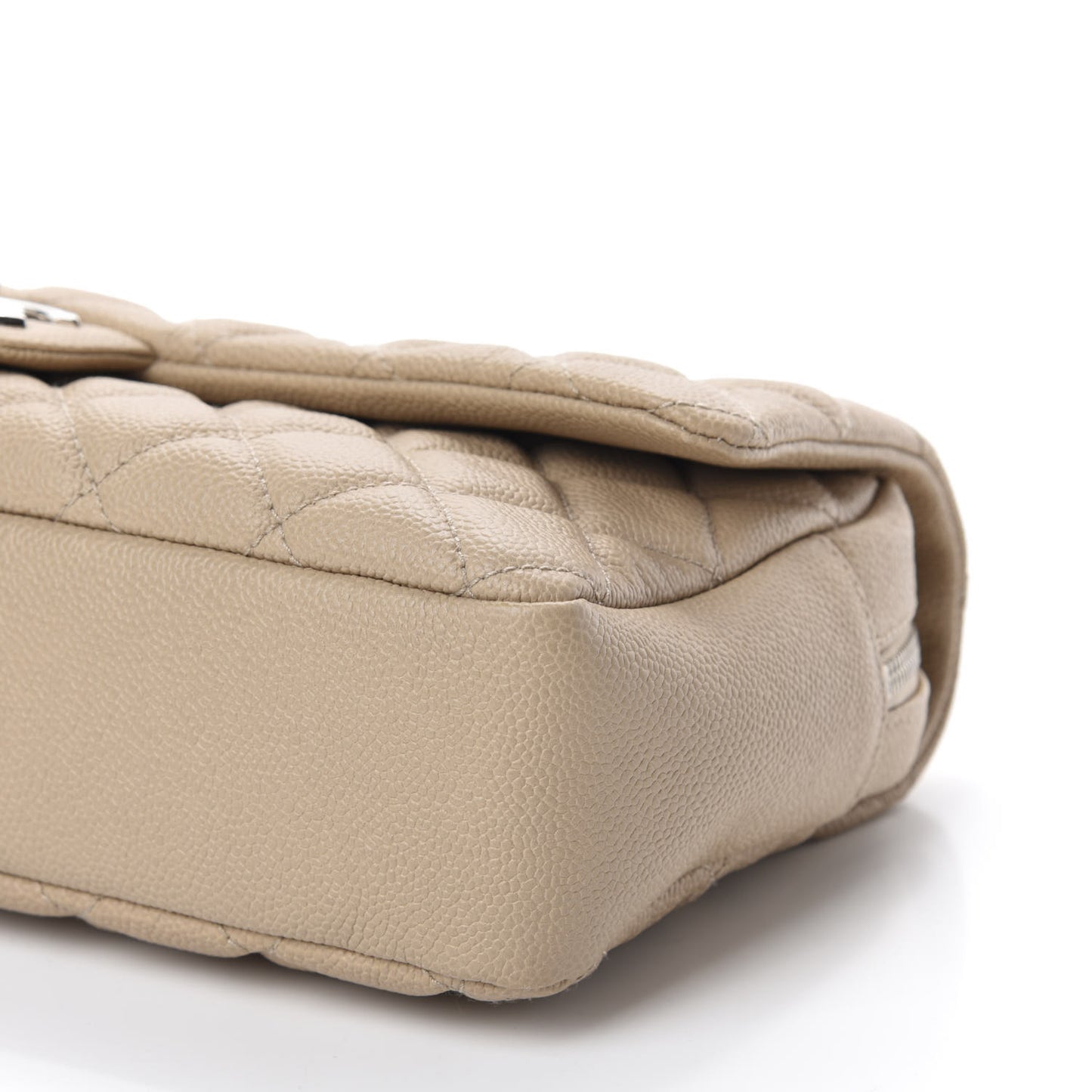 Caviar Quilted Jumbo Easy Flap Beige