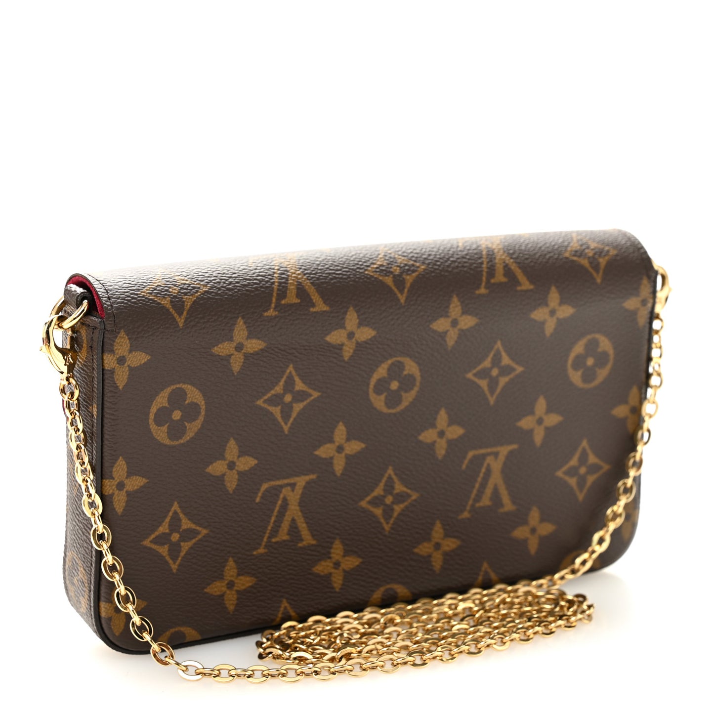 Monogram Pochette Felicie Chain Wallet Fuchsia