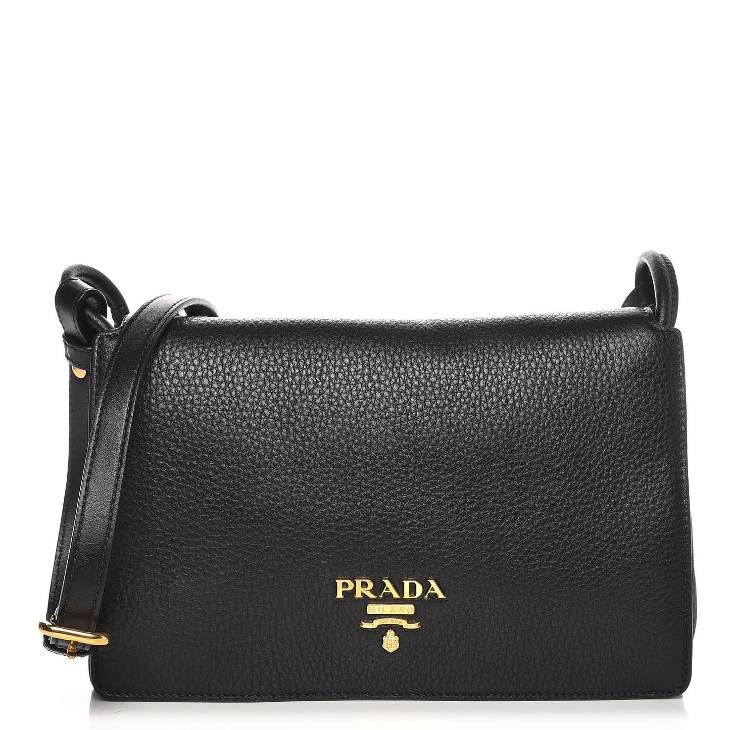 Vitello Daino Shoulder Bag Black