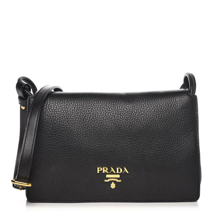 Prada Vitello Daino Shoulder Bag Black 1 of 8