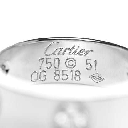 Cartier 18K White Gold 3 Diamond 5.5mm LOVE Ring 51 5.75 4 of 4