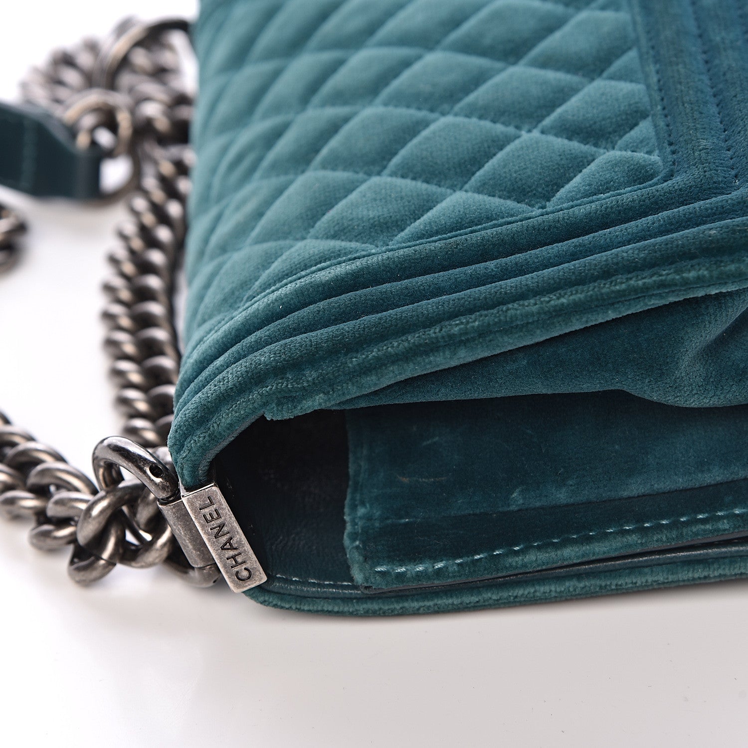 Chanel Velvet Quilted Small Boy Flap Turquoise 22 of 22