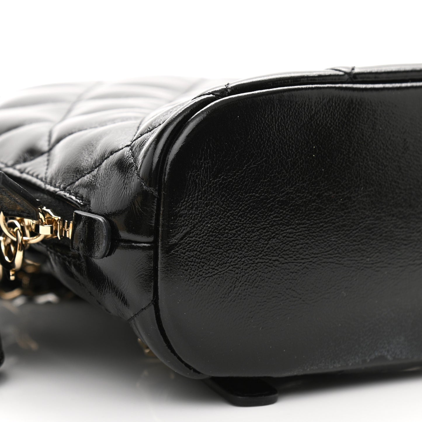 Shiny Calfskin My Pocket Backpack Black