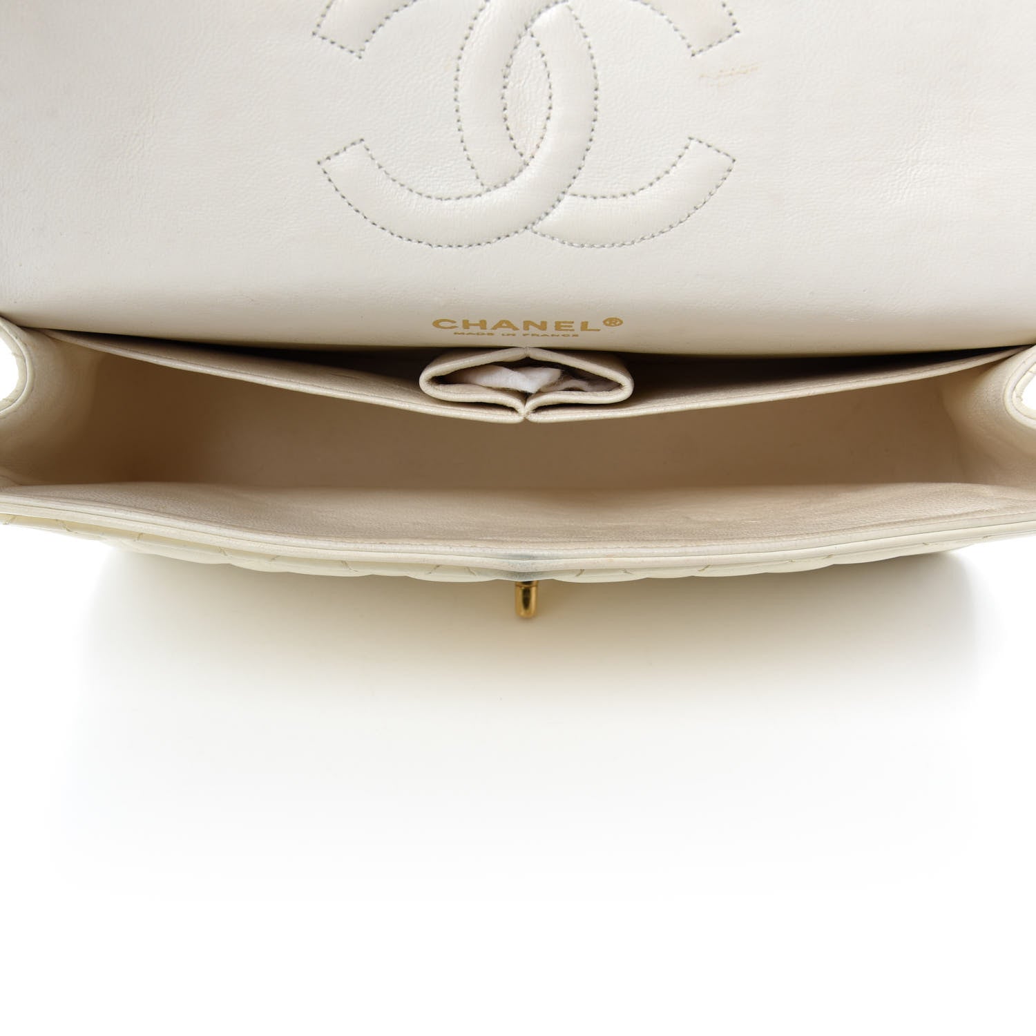 Chanel Lambskin Quilted Medium Double Flap White 5 of 25