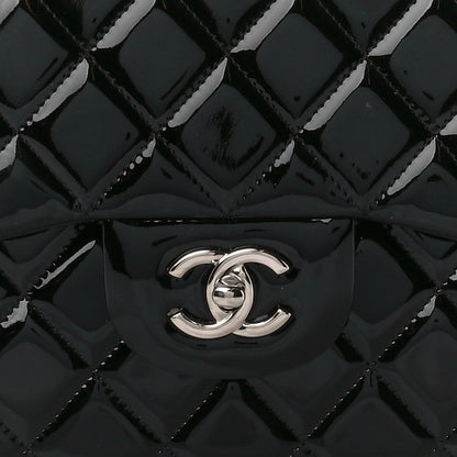 Chanel Patent Quilted Jumbo Double Flap Black 9 of 12