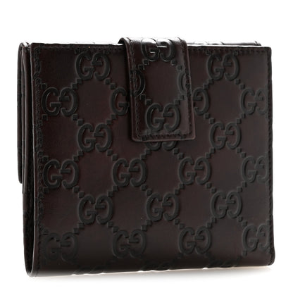 Gucci Guccissima Metal Bar French Flap Wallet Dark Chocolate 3 of 9
