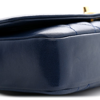 Chanel Lambskin Quilted Small Single Flap Navy 9 of 12
