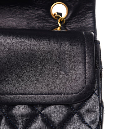 Chanel Lambskin Quilted Medium Double Flap Navy 16 of 17