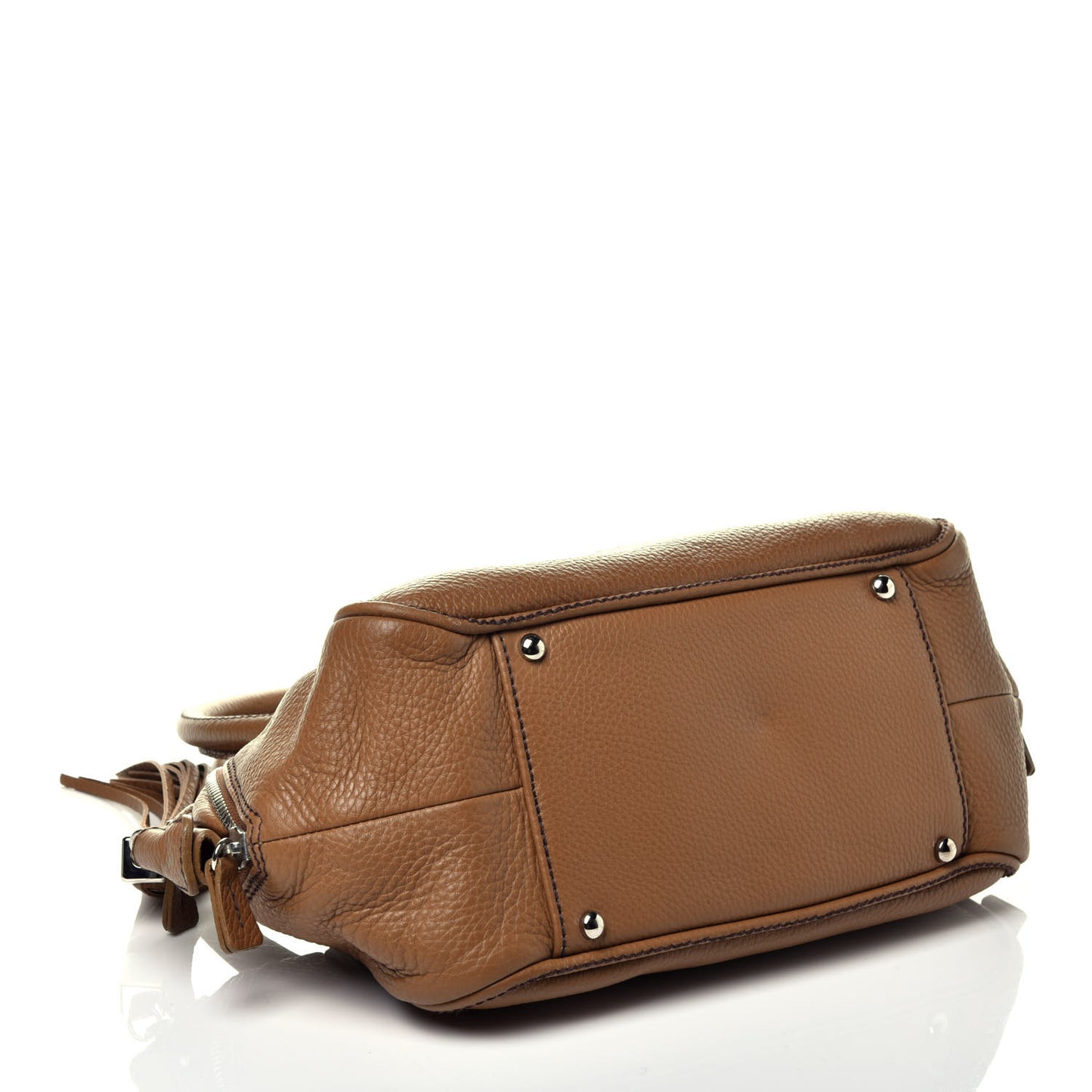 Calfskin Small Tassel Bowler Light Brown