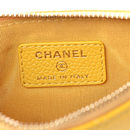 Chanel Caviar Quilted Small Cosmetic Case Yellow 6 of 10