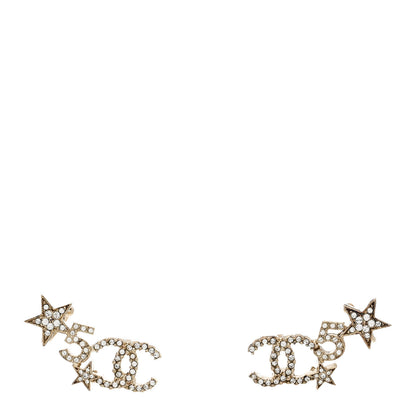 Chanel Crystal Star 5 CC Earrings Gold 1 of 4
