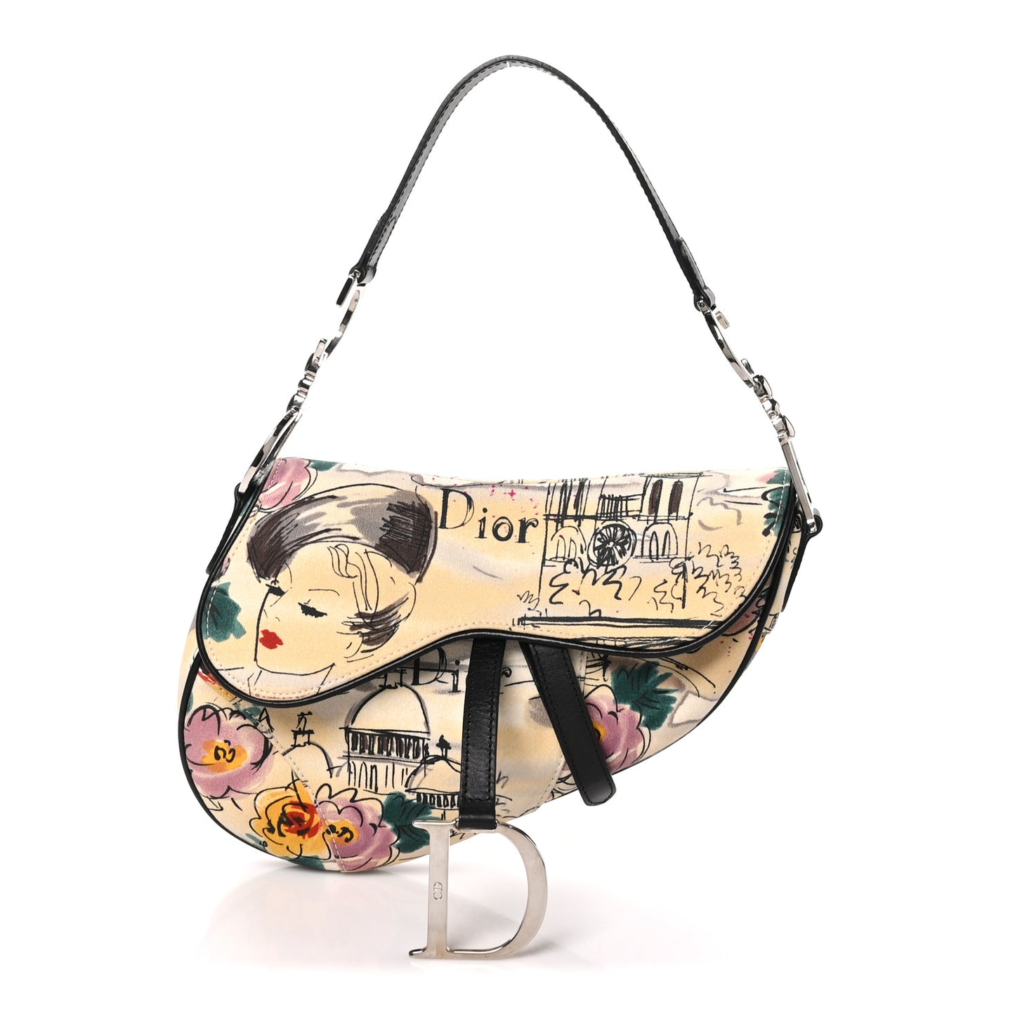 Canvas Paris 50s Saddle Bag Multicolor
