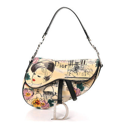 Christian Dior Canvas Paris 50s Saddle Bag Multicolor 1 of 9