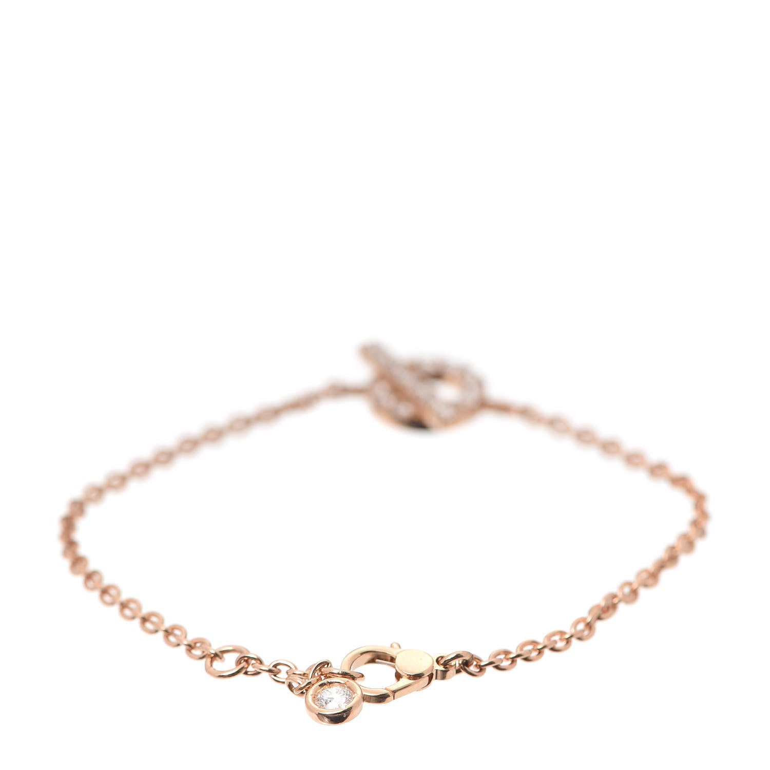 Hermes 18K Rose Gold Diamond Finesse Bracelet SH 3 of 5