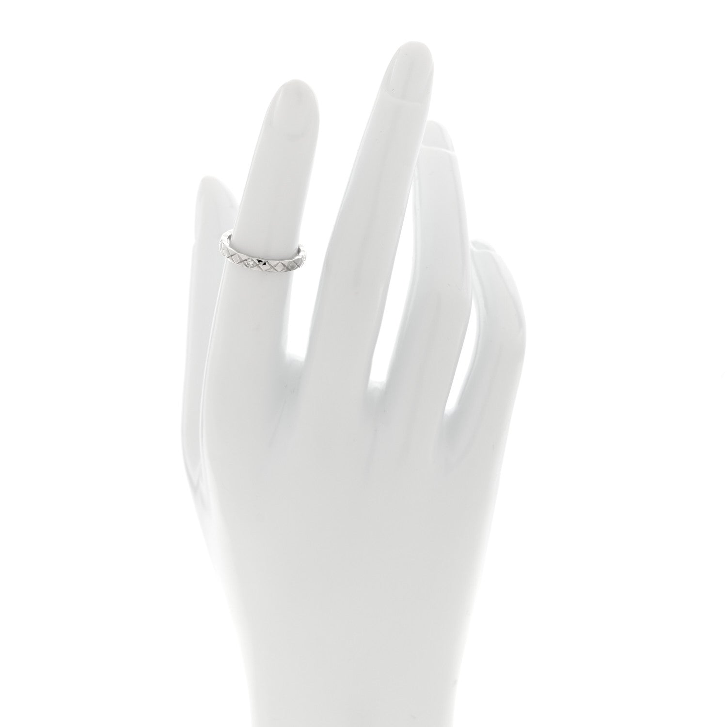 Chanel Platinum Diamond Mini Coco Crush Ring 48 4.5 2 of 4