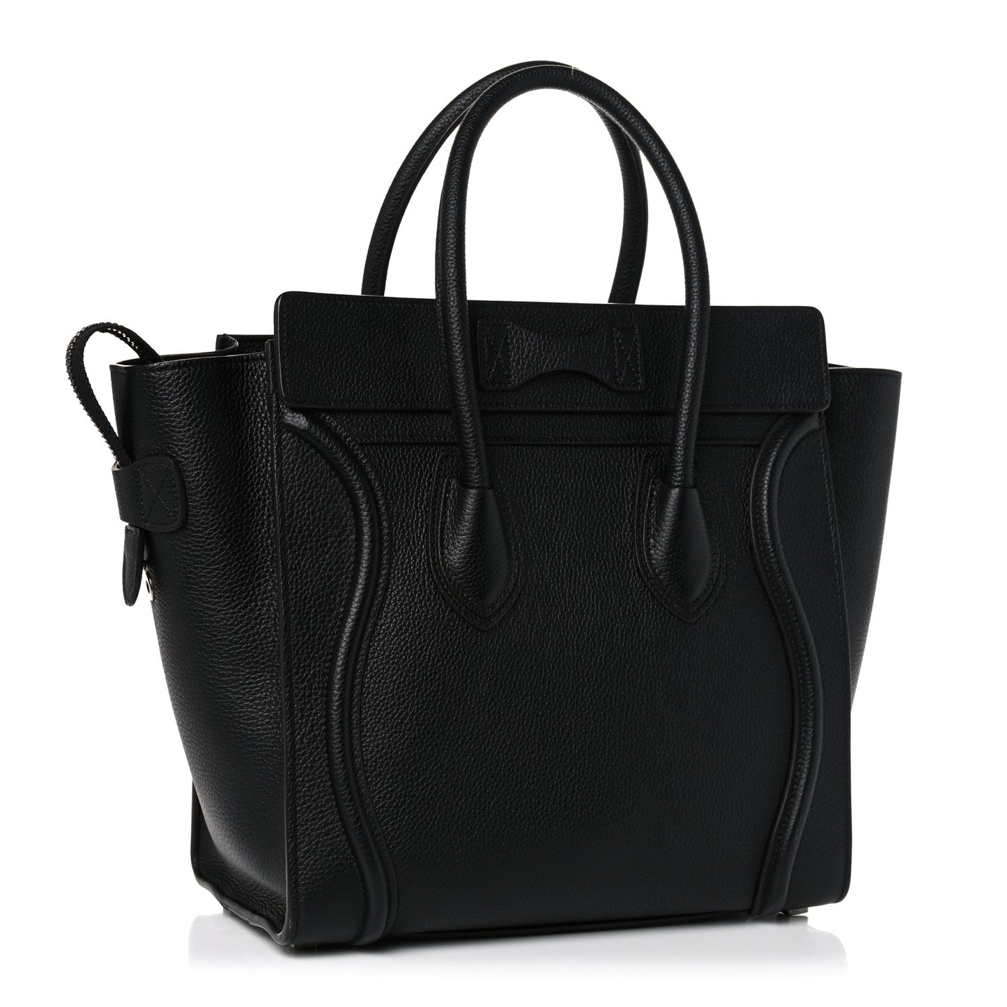 Drummed Calfskin Micro Luggage Black
