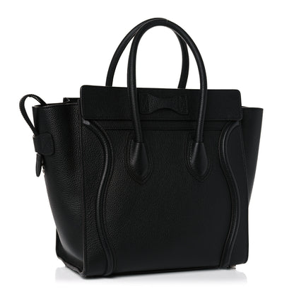 Celine Drummed Calfskin Micro Luggage Black 3 of 12
