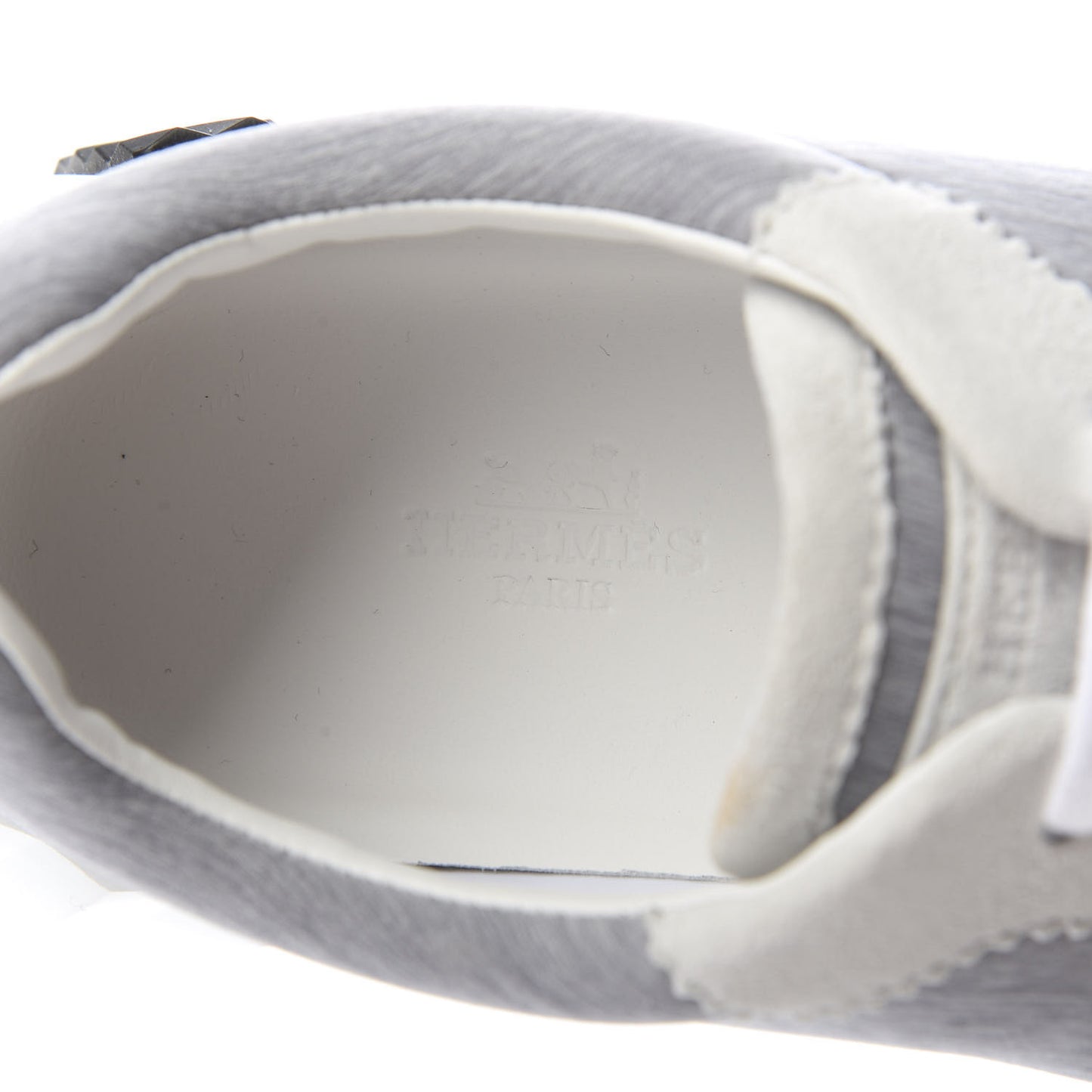 Technical Canvas Suede Goatskin Bouncing Sneakers 37 Gris White