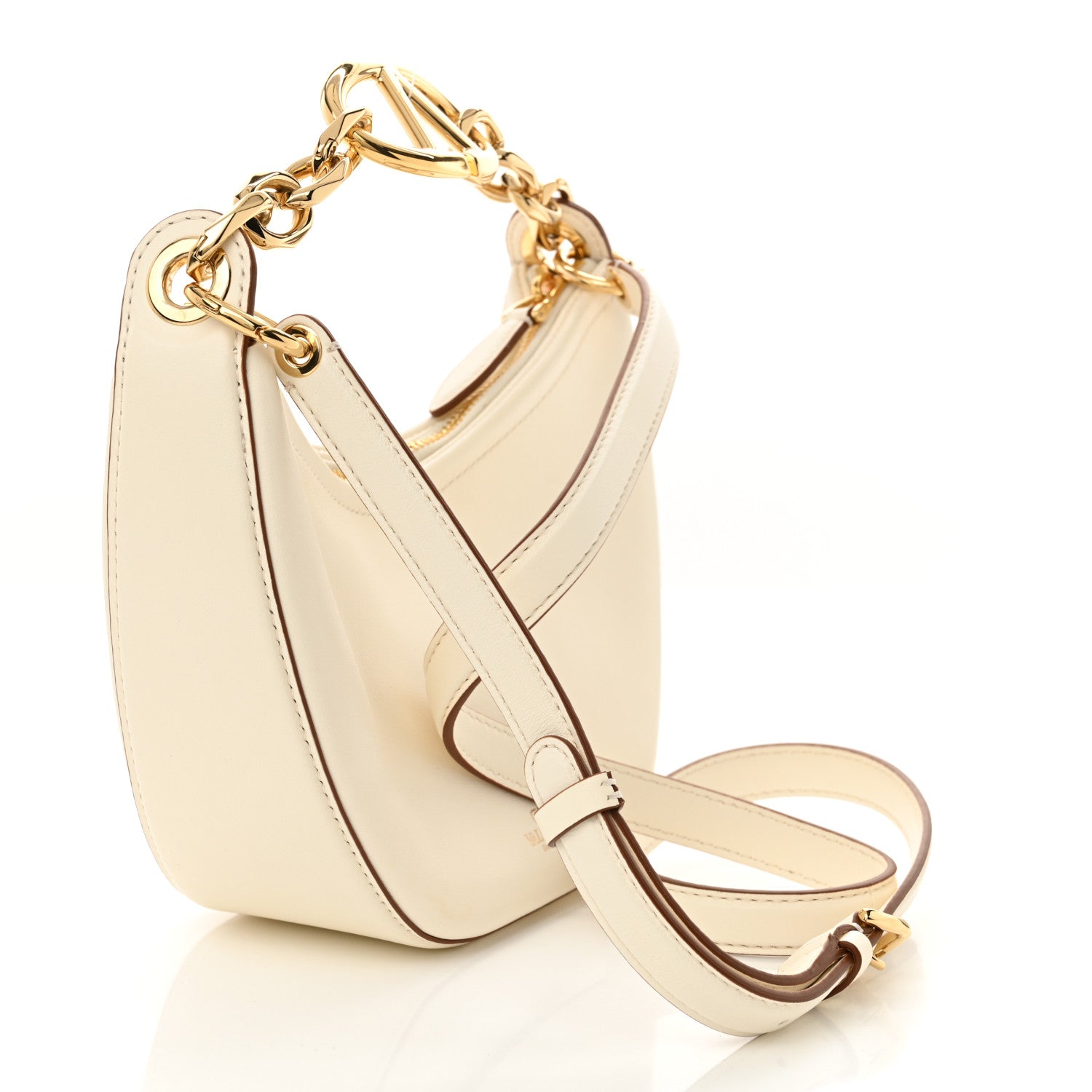 Valentino Garavani Nappa Mini Vlogo Moon Hobo Bag Ivory 3 of 10