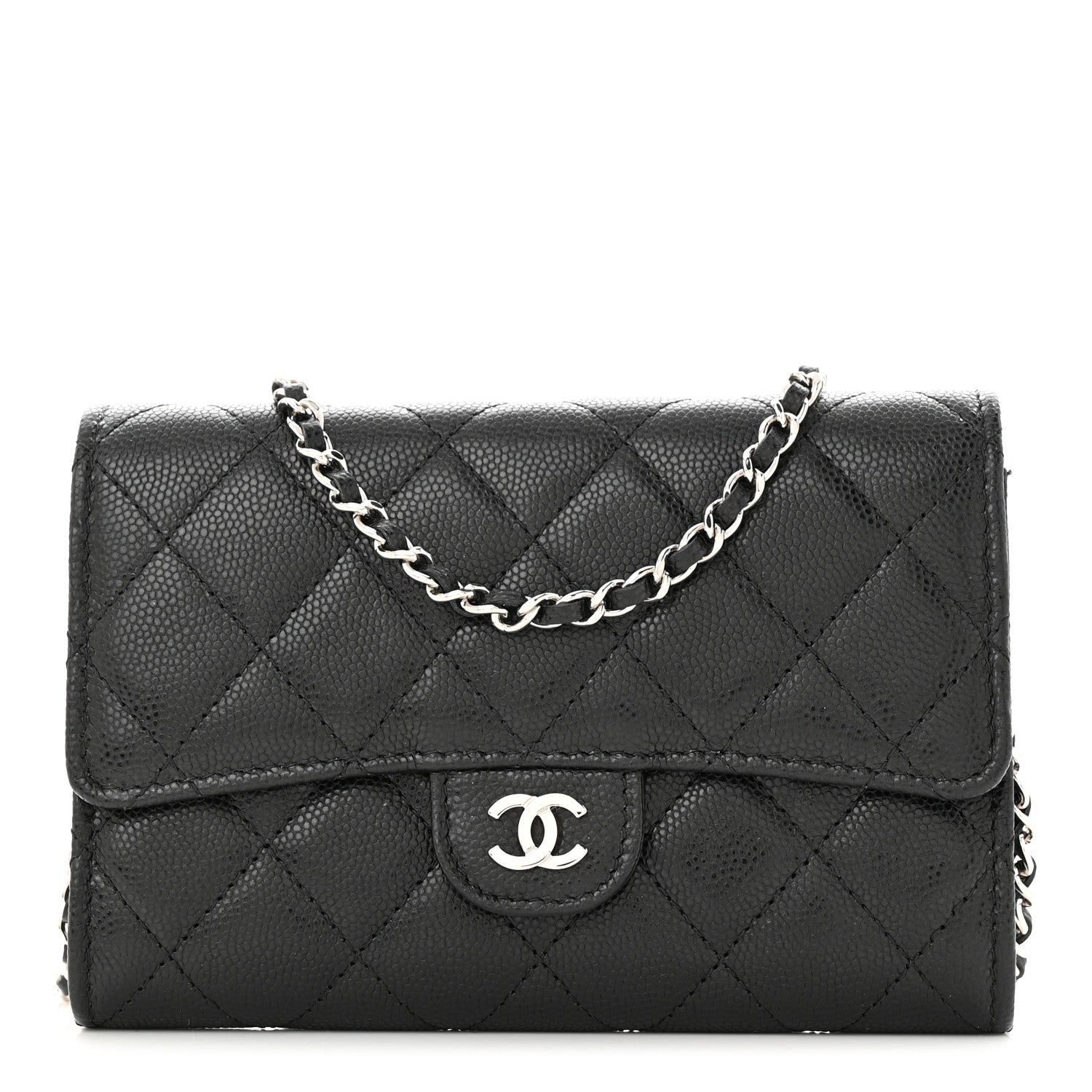 Chanel Iridescent Caviar Quilted Classic Clutch With Chain Black 1 of 10