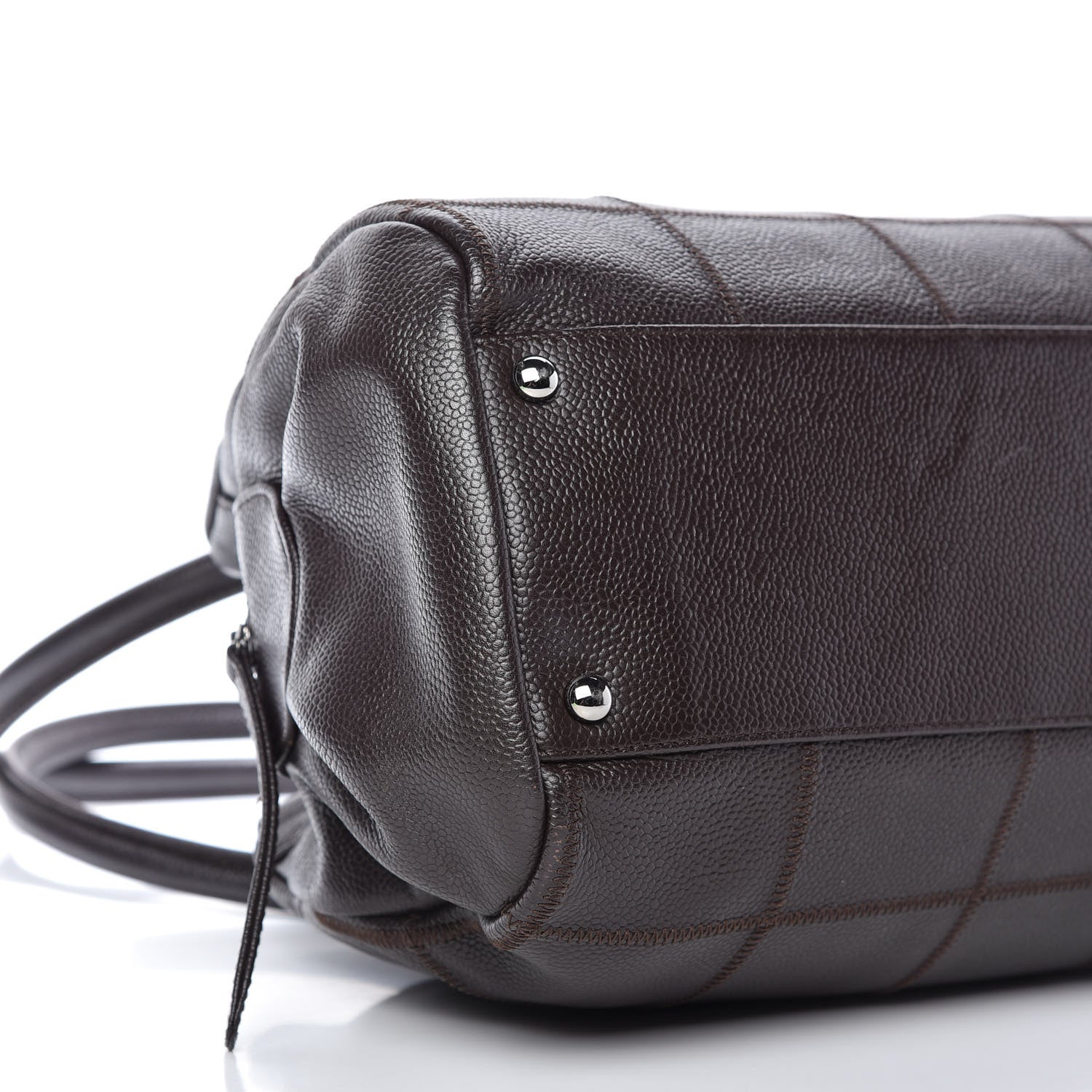Chanel Caviar Square Stitched Tote Dark Brown 6 of 10