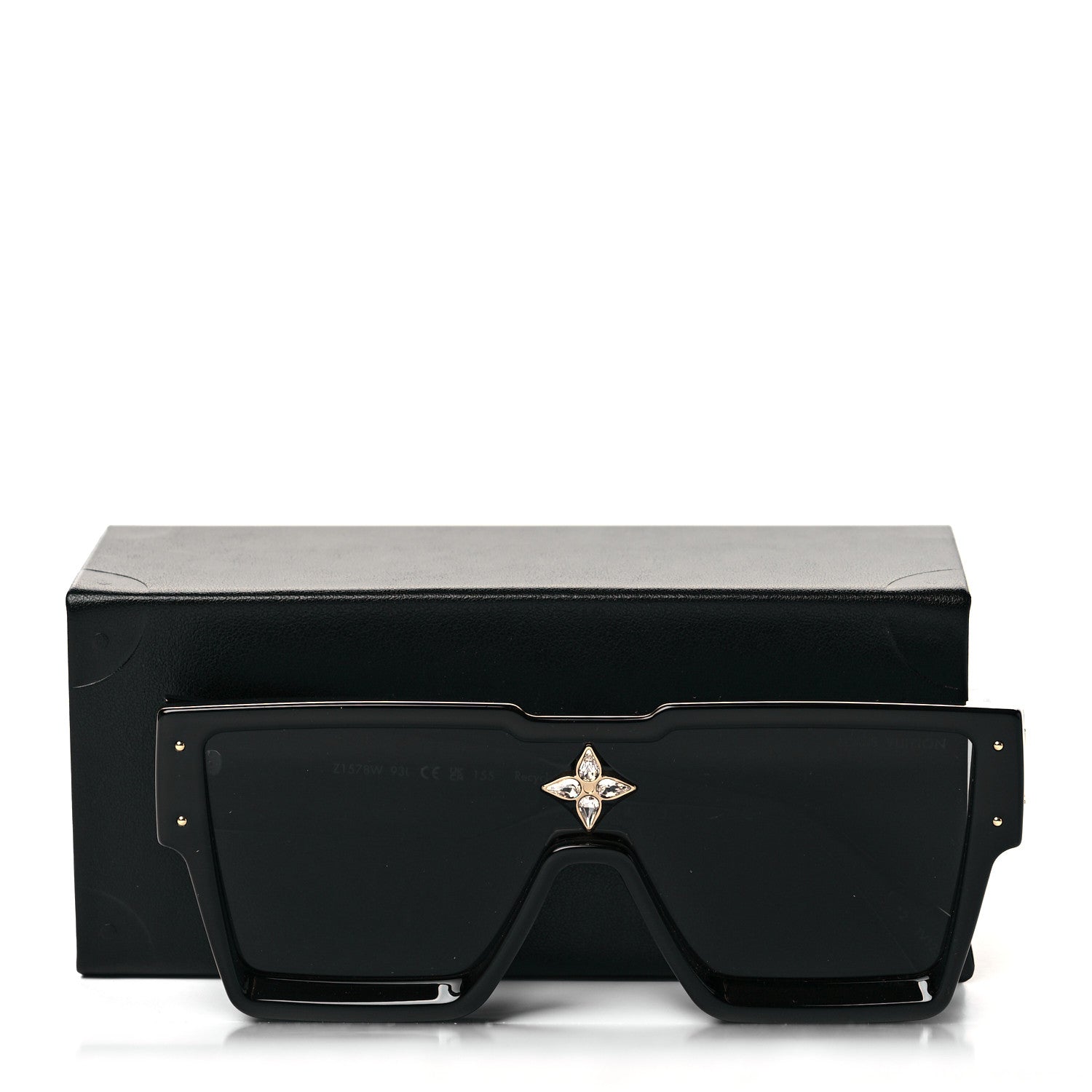 Louis Vuitton Acetate Swarovski Crystal Cyclone Sunglasses Z1578W Black 7 of 7