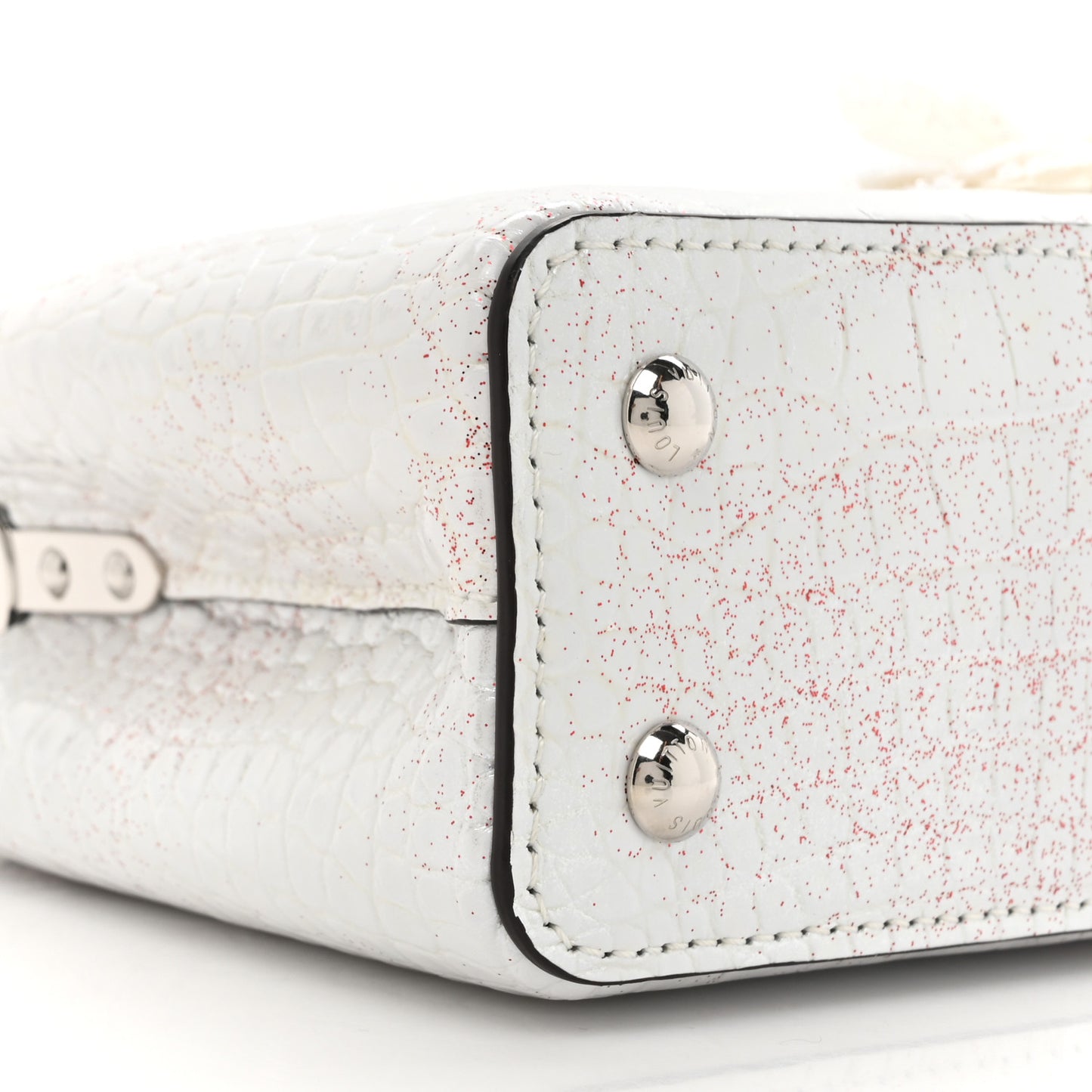 Alligator Feather Embellished Mini Capucines White