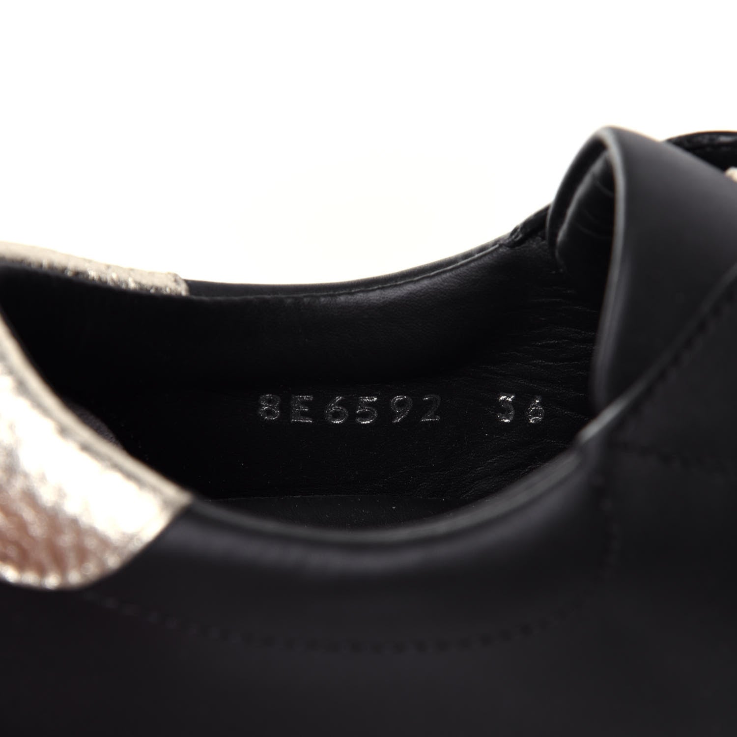 Fendi Vitello Lurex Rockoclick Slip On Sneakers 36 Black Gold 10 of 12