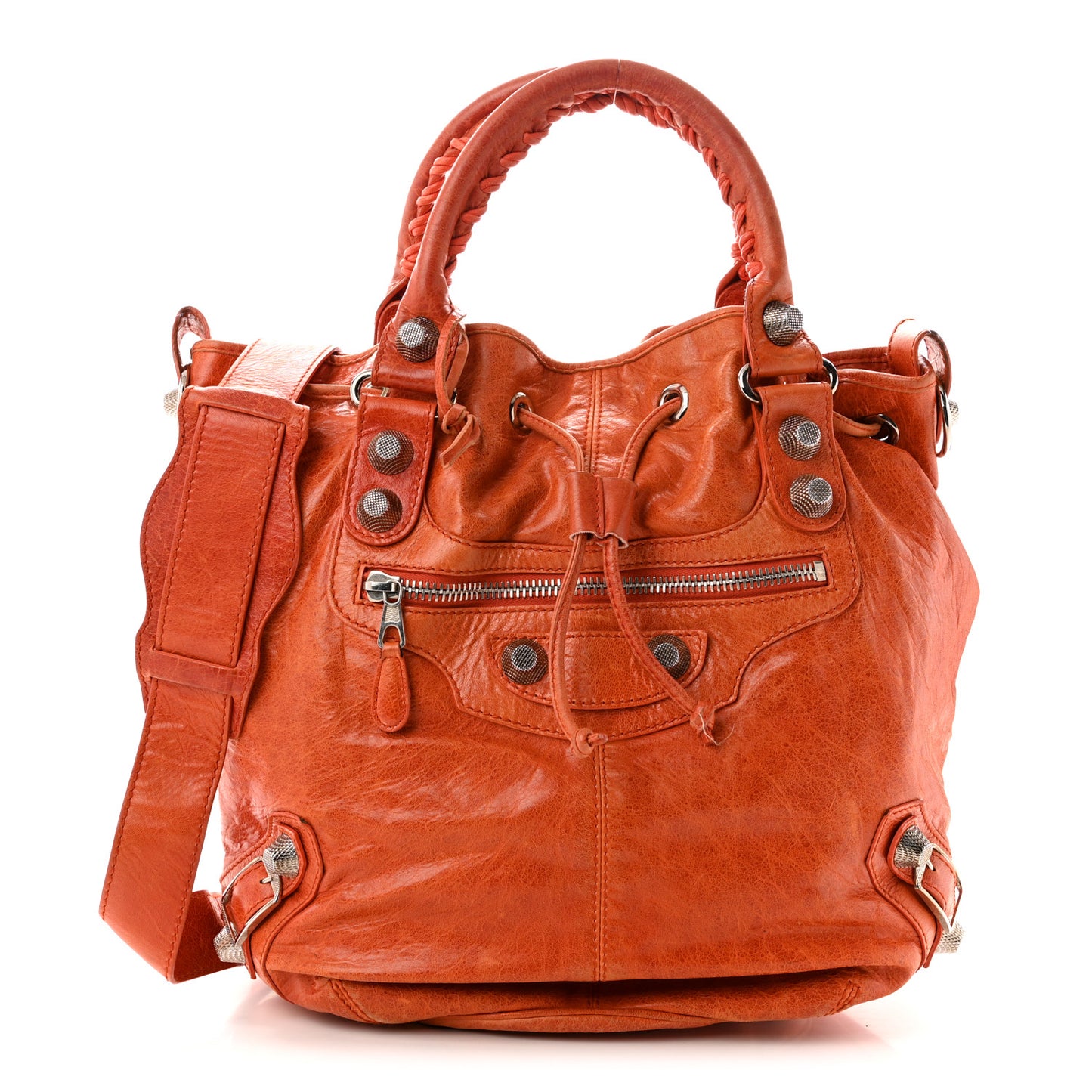 Agneau Giant 21 Silver Hardware Pompon Mandarine