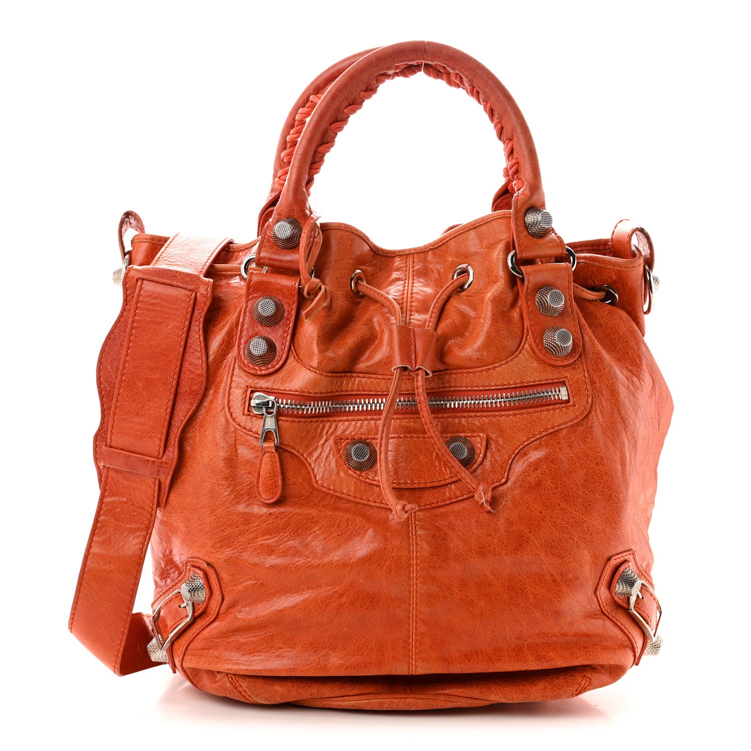 Balenciaga Agneau Giant 21 Silver Hardware Pompon Mandarine 1 of 11
