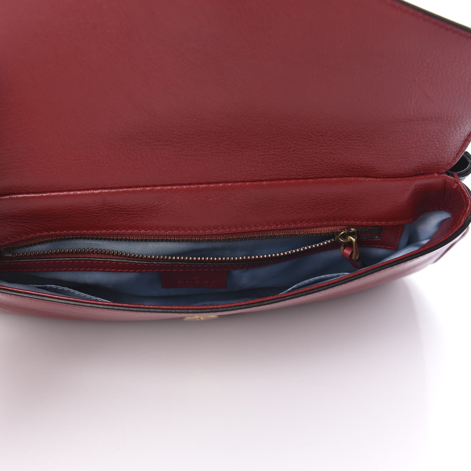 Gucci Calfskin Diagonal GG Medium Thiara Double Envelope Shoulder Bag Black Red 7 of 12