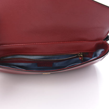 Gucci Calfskin Diagonal GG Medium Thiara Double Envelope Shoulder Bag Black Red 7 of 12