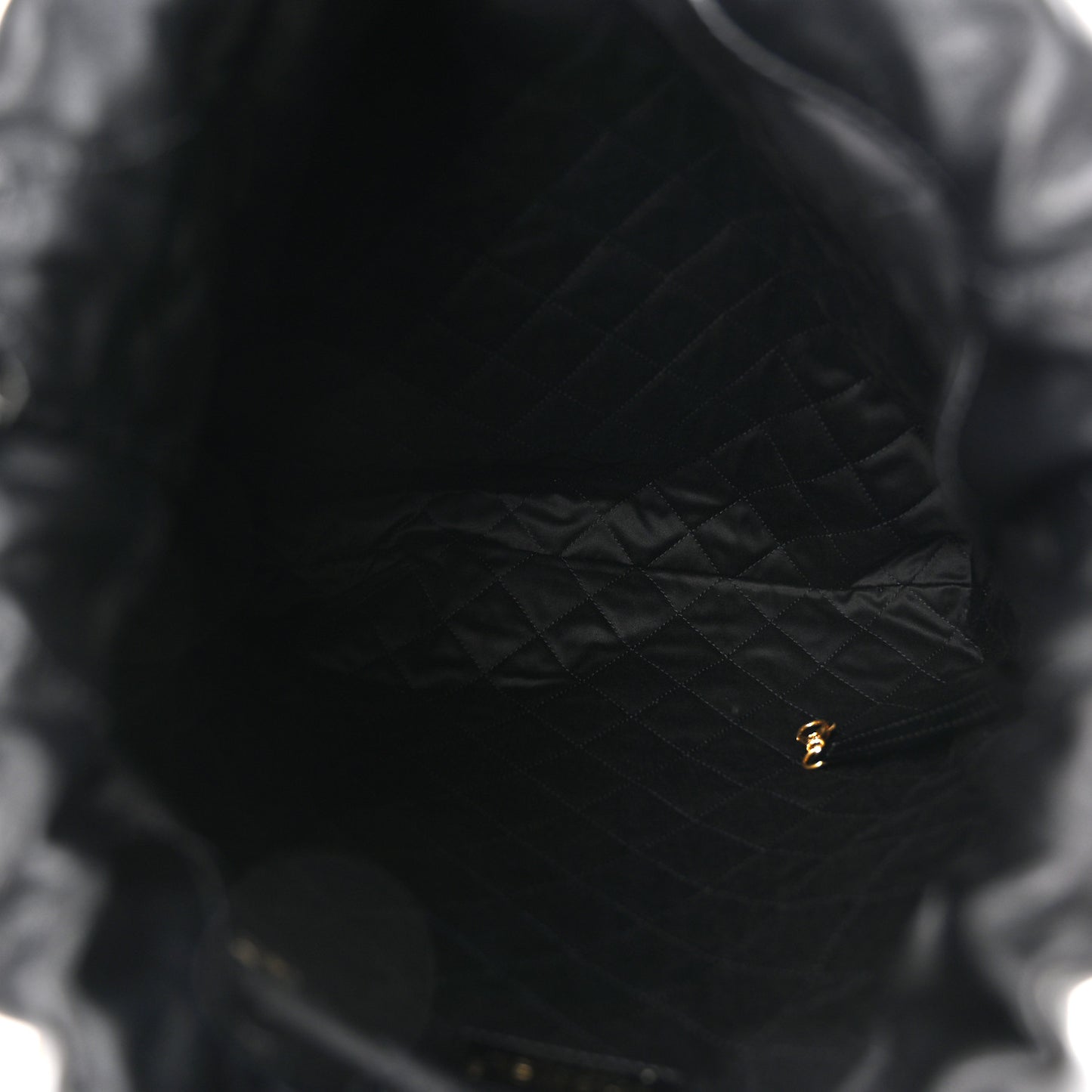 Shiny Calfskin Quilted Chanel 22 Backpack Black