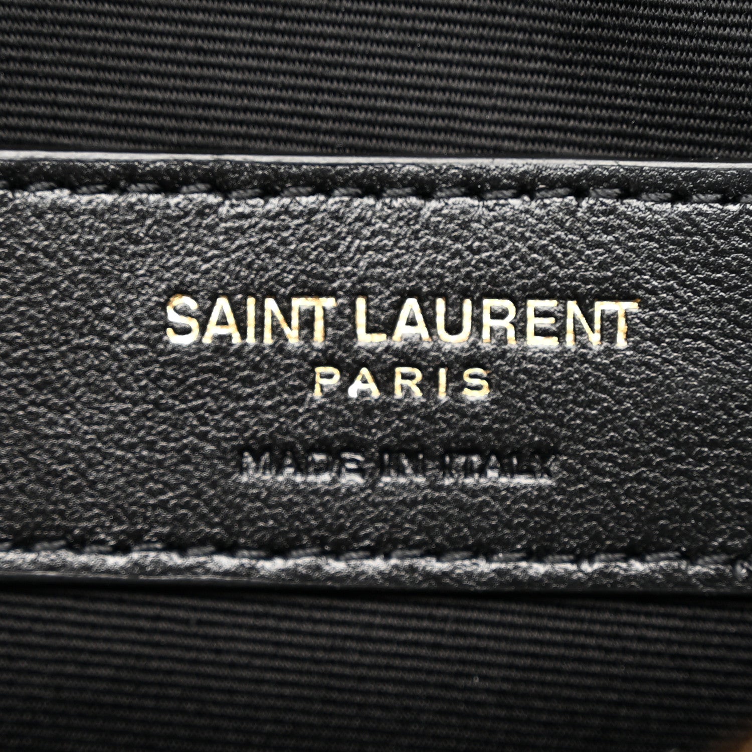 Saint Laurent Grain De Poudre Chevron Monogram Large Bill Pouch Black 6 of 9