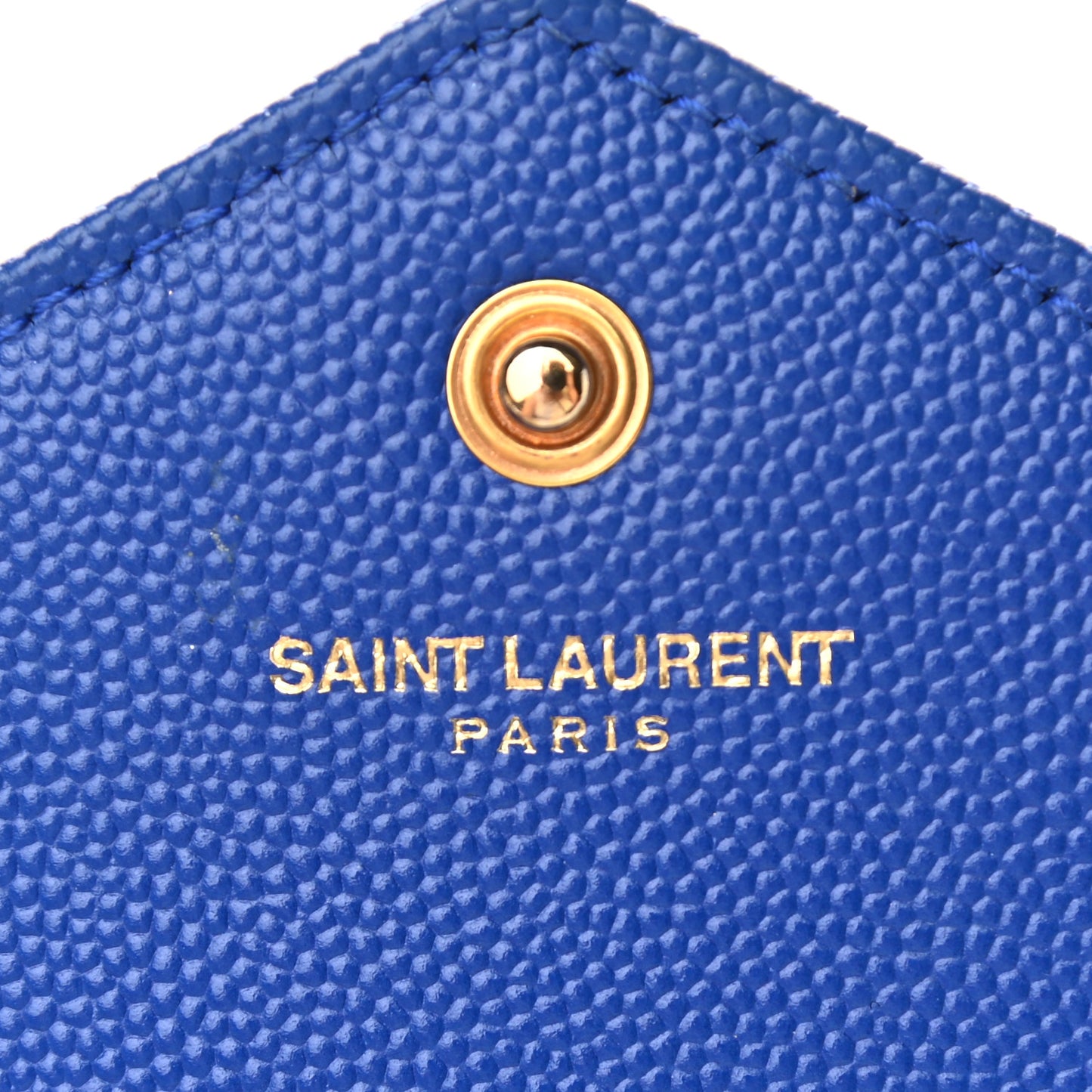 Grain De Poudre Matelasse Chevron Monogram Chain Wallet Blue Majorelle