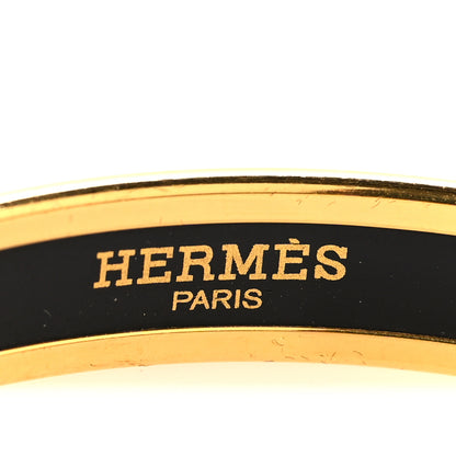 Hermes Enamel Printed Narrow Caleche Bracelet 70 Orange 4 of 7