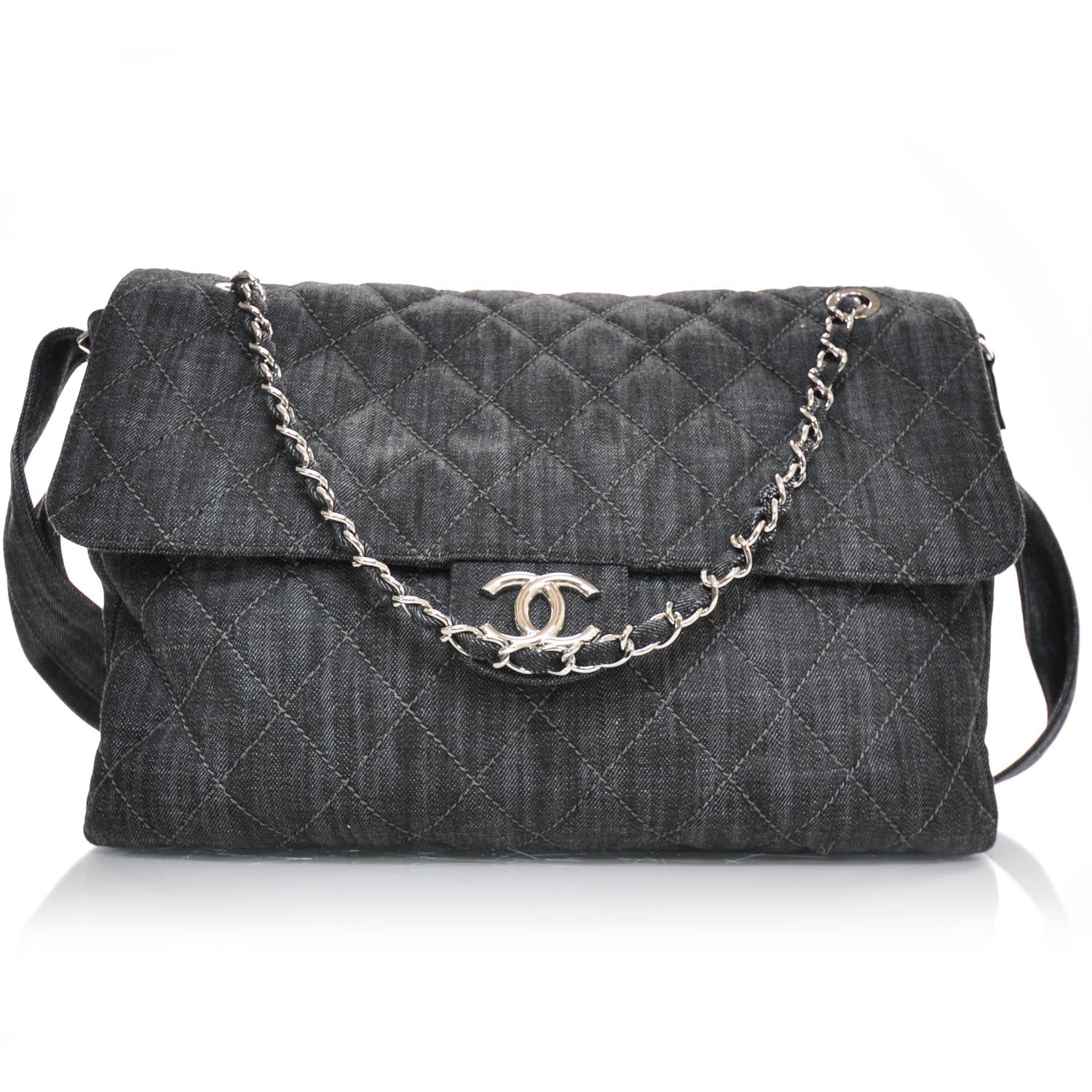 Chanel Denim Quilted Stretch Spirit Messenger Bag 1 of 11