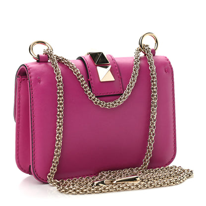 Valentino Garavani Vitello Mini Glam Lock Rockstud Flap Fuxia 3 of 9