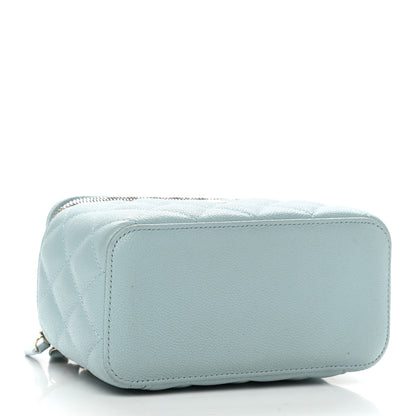 Chanel Caviar Quilted Small Tiny CC Vanity Case With Chain Light Blue 4 of 12